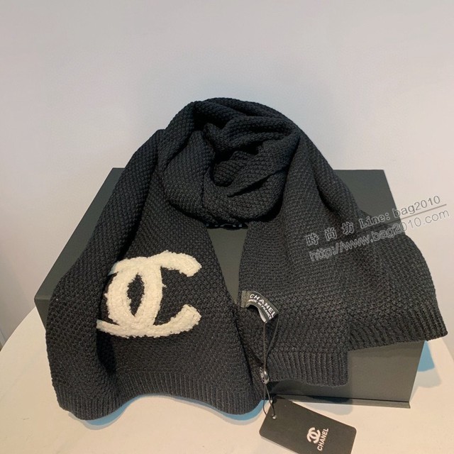 CHANEL百搭女士圍巾 香奈兒2021秋冬專櫃新款羊毛兩件套裝 帽子圍巾套裝  mmj1607